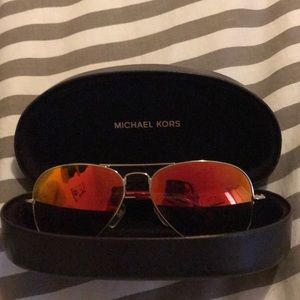 Michael Kors red/ orange mirrored lens aviator
